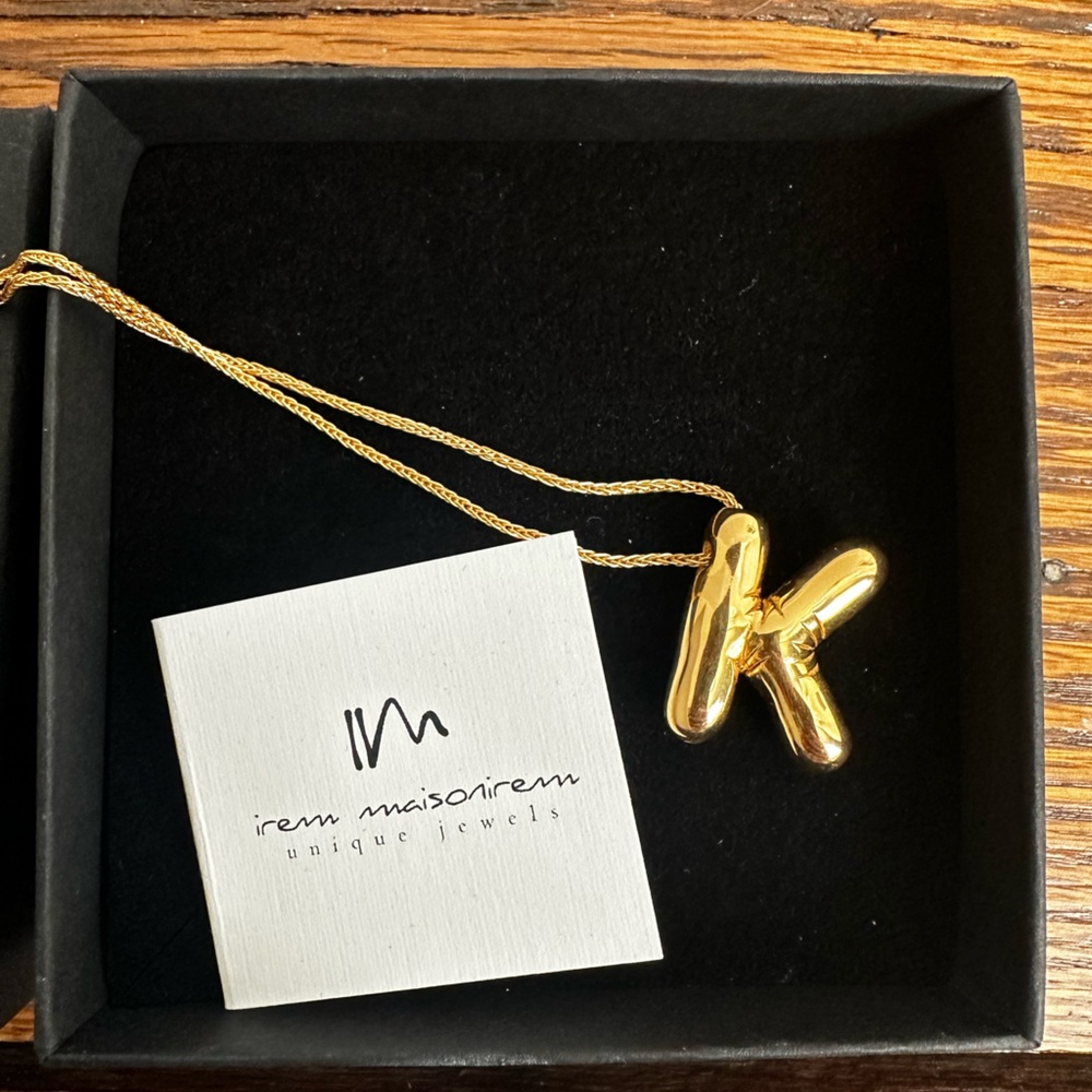 Maisonirem Gold Ballon Letter Necklace “K”
